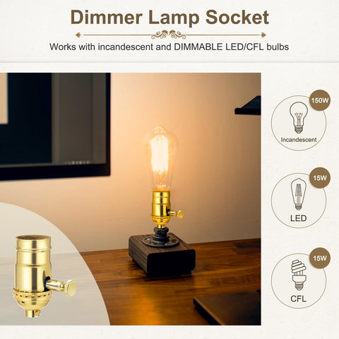 DiCUNO antique dimmer socket adds vintage charm.
