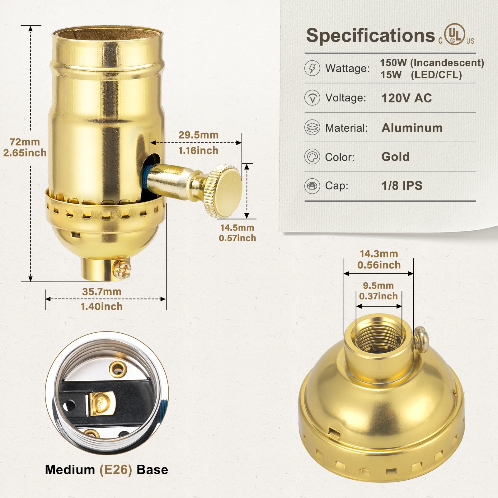 DiCUNO rotating dimmer knob enabling smooth light control.