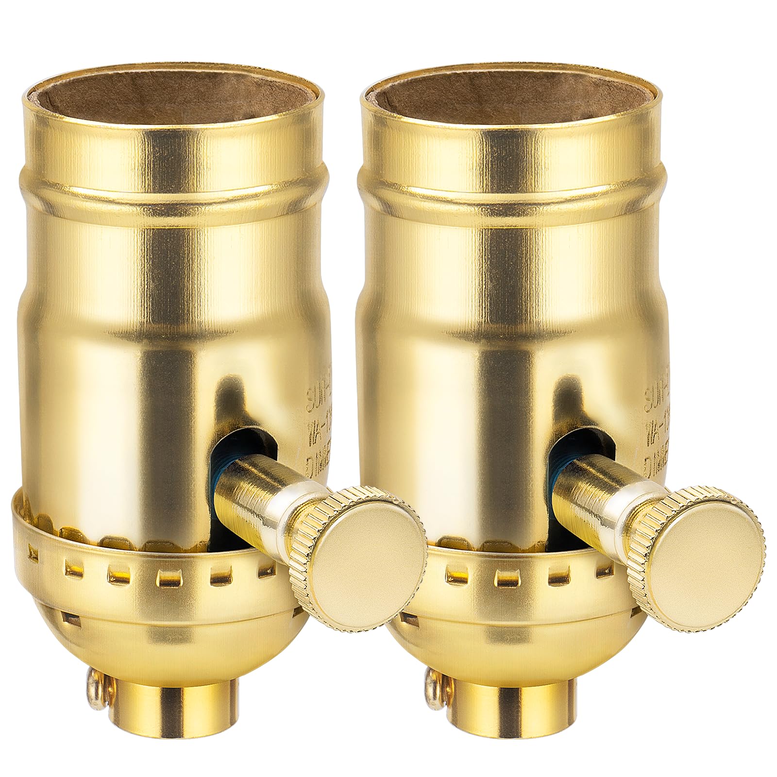 DiCUNO full-range dimmer socket with gold finish for E26 lamps.