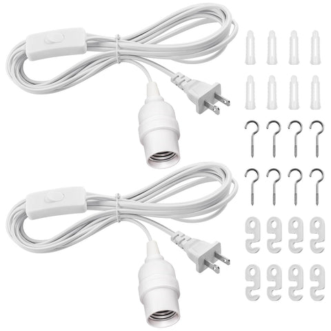 DiCUNO hanging lantern extension cord with switch near plug for convenient control