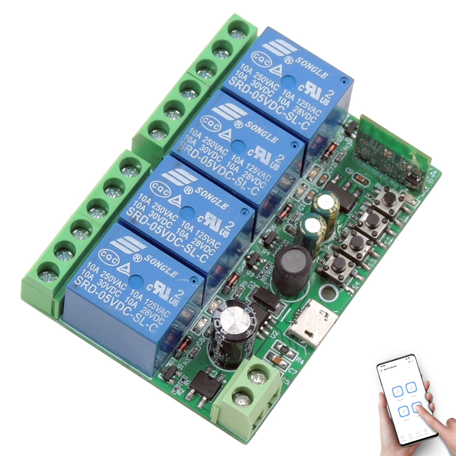 DieseRC 4-channel WiFi smart switch front view for discreet home automation