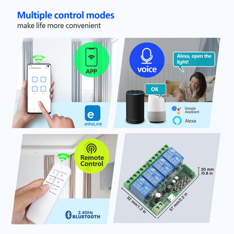 DieseRC relay module showing four independent relays for separate devices
