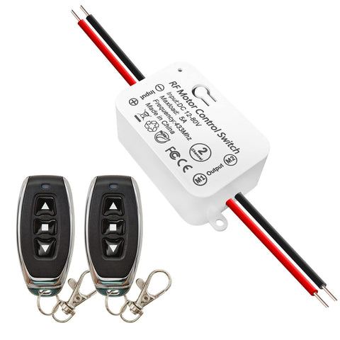 DieseRC wireless DC motor switch front view for easy remote control of a garage door