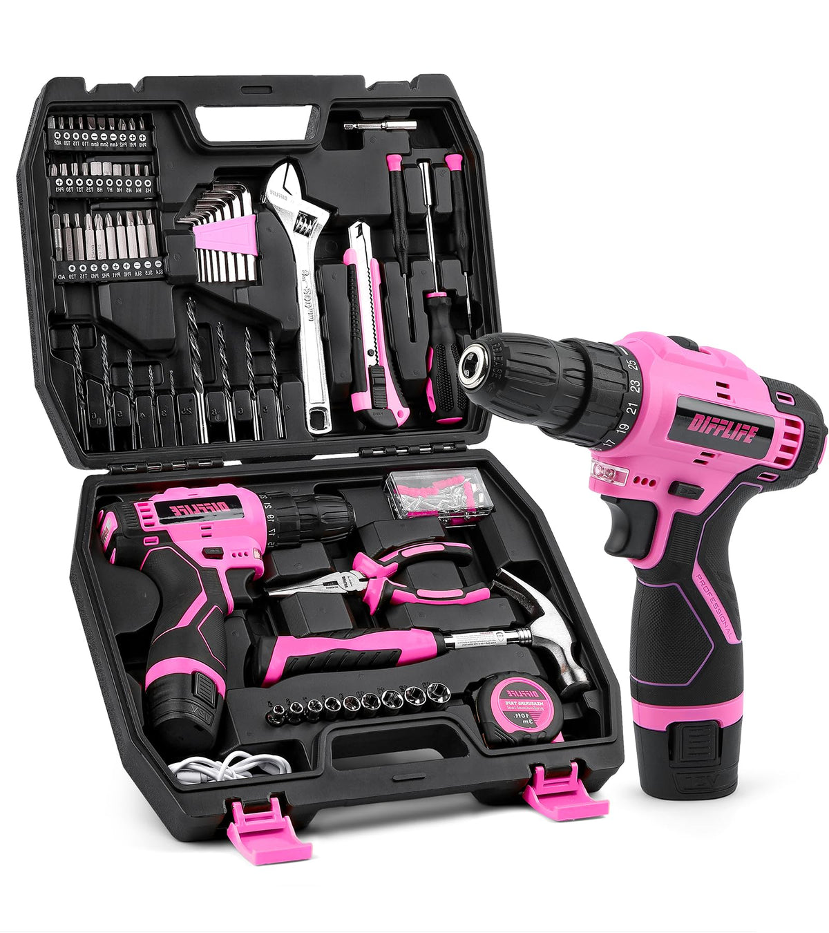 DIFFLIFE 12V cordless drill with compact design for easy overhead tasks