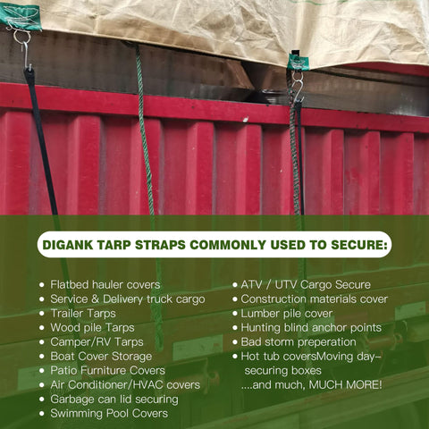 Digank versatile bungee set fits camping, boating, and construction tasks