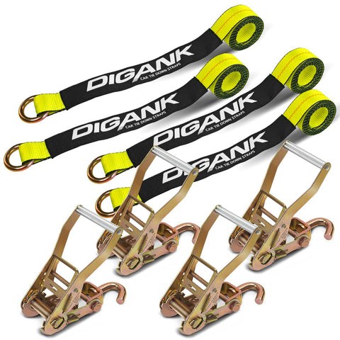Digank car tie down straps 4-pack ready for secure road cargo transport