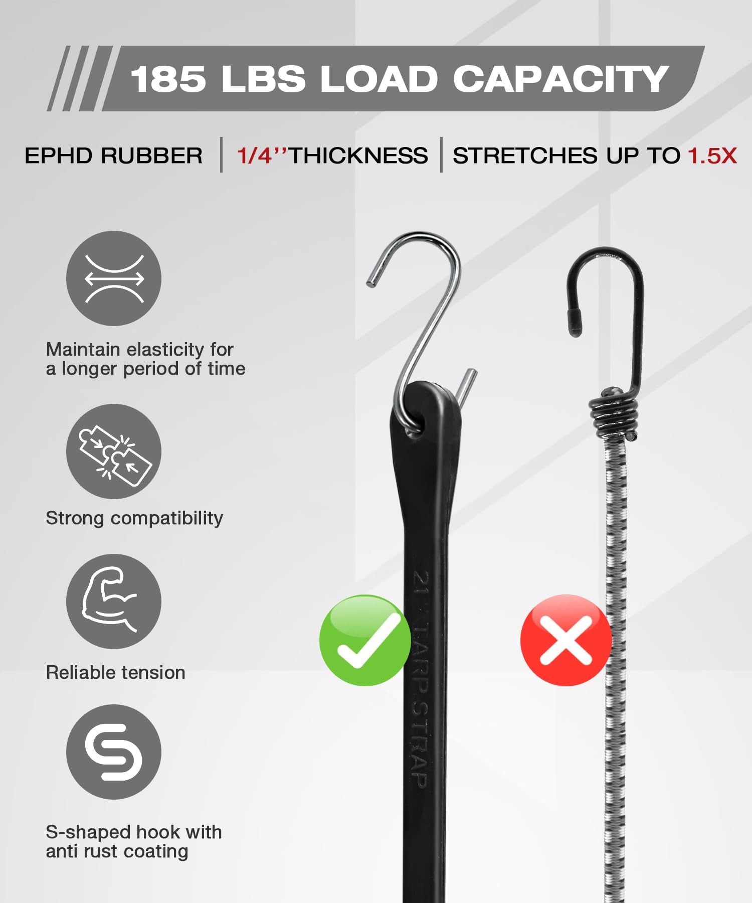 Digank heavy duty bungee for cargo and gear on trucks and trailers