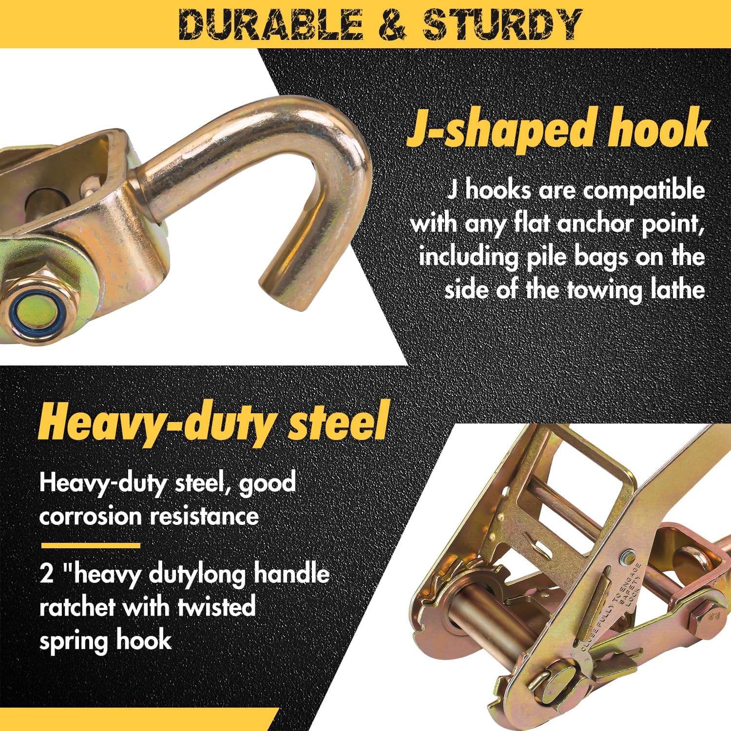 Digank J-hook ratchet set with compact hooks for tight spaces