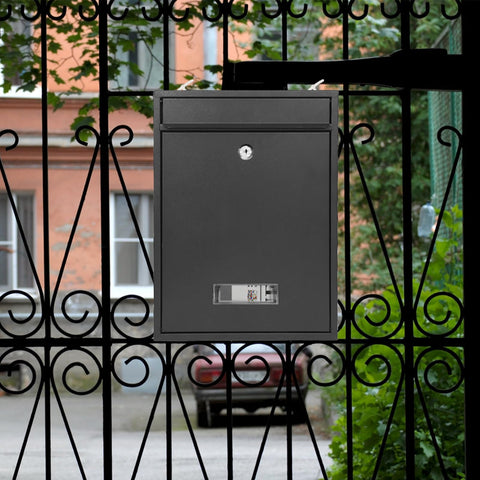 Diggoo black exterior design complements home while securing mail.