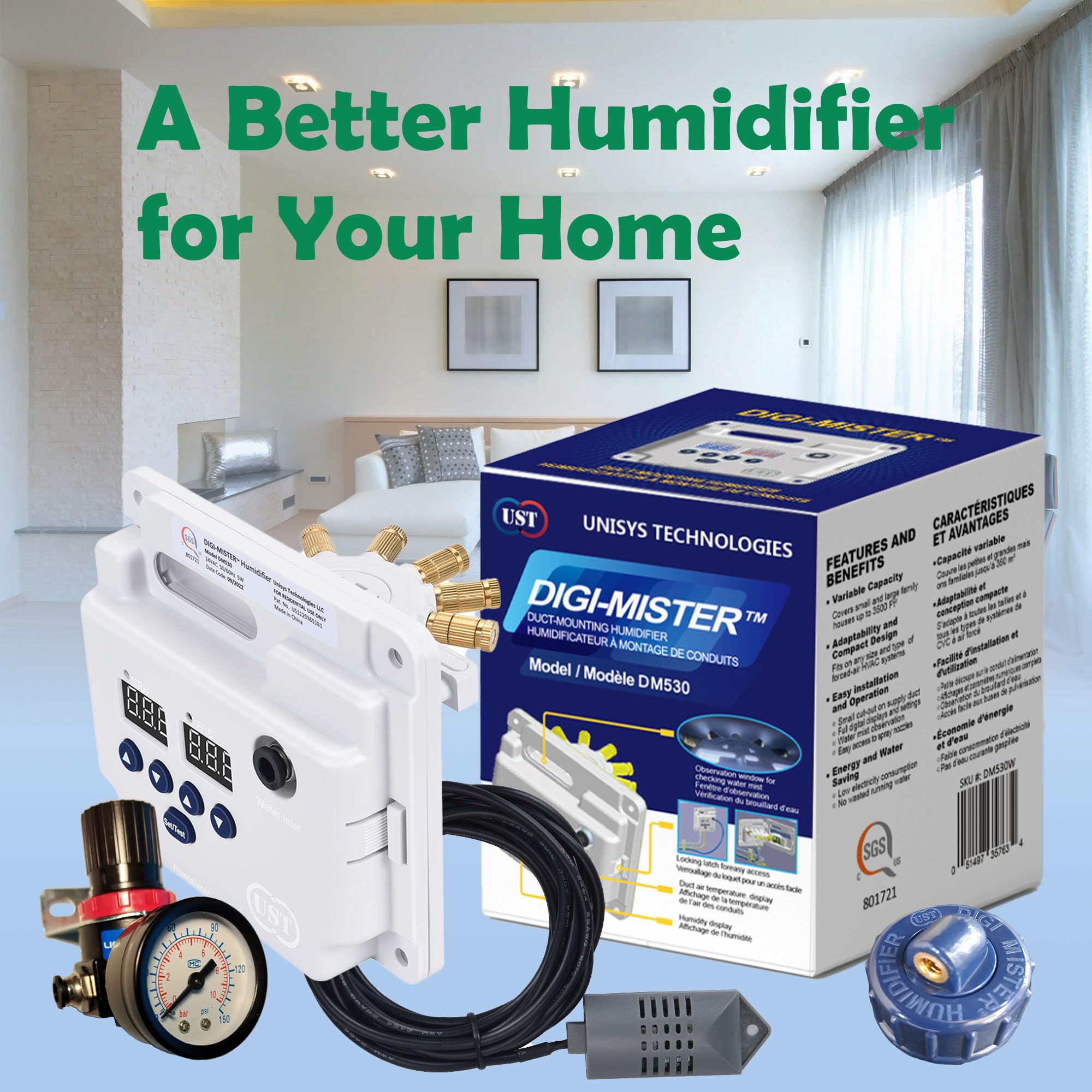 DIGI MISTER atomizing cool mist nozzles provide even humidity distribution in ducts
