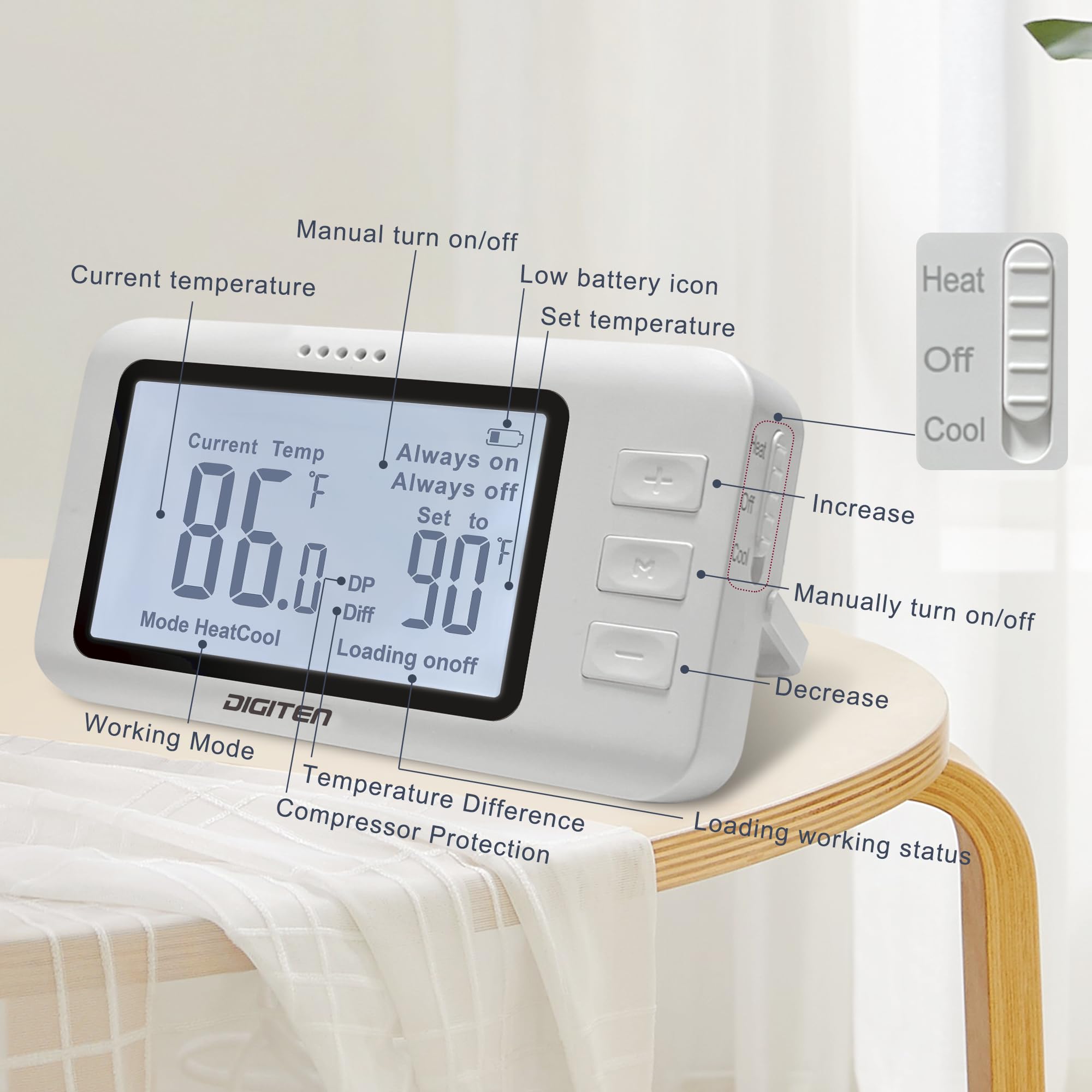DIGITEN versatile plug-in controller suits fans, A/C, greenhouse, and more