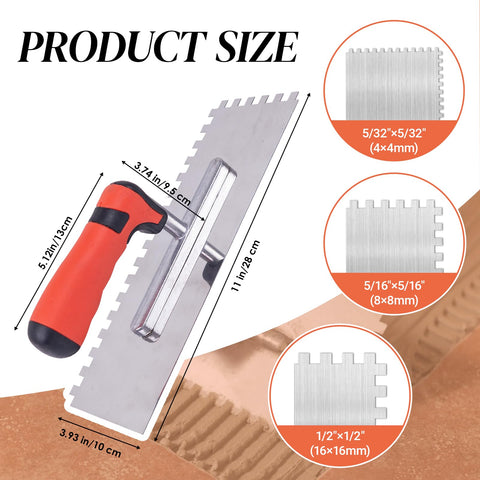DigNew 8mm notch trowel close-up for even mortar coverage.