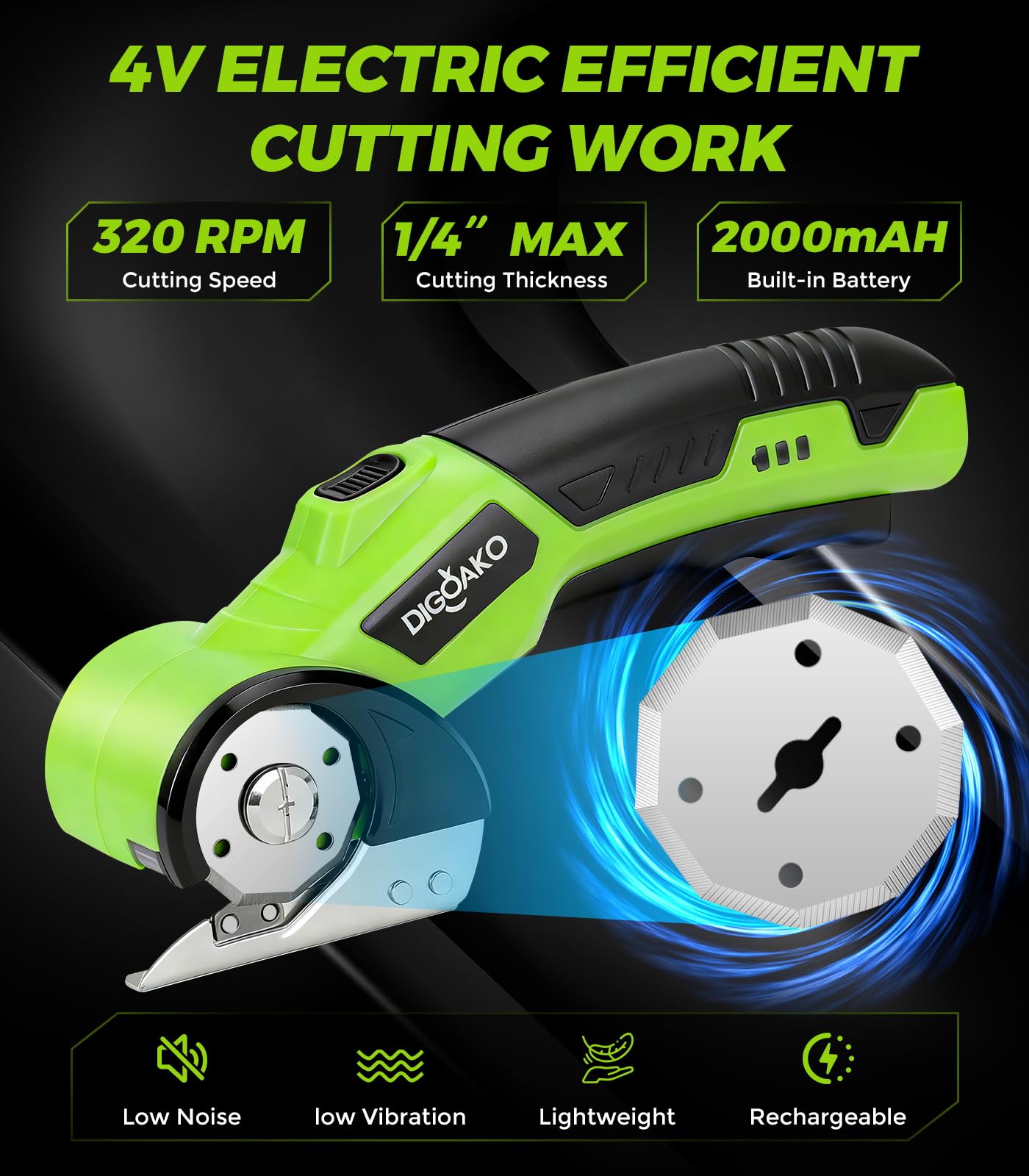 DIGOAKO Safety-Lock and Ergonomic Grip provide comfortable, controlled cutting.
