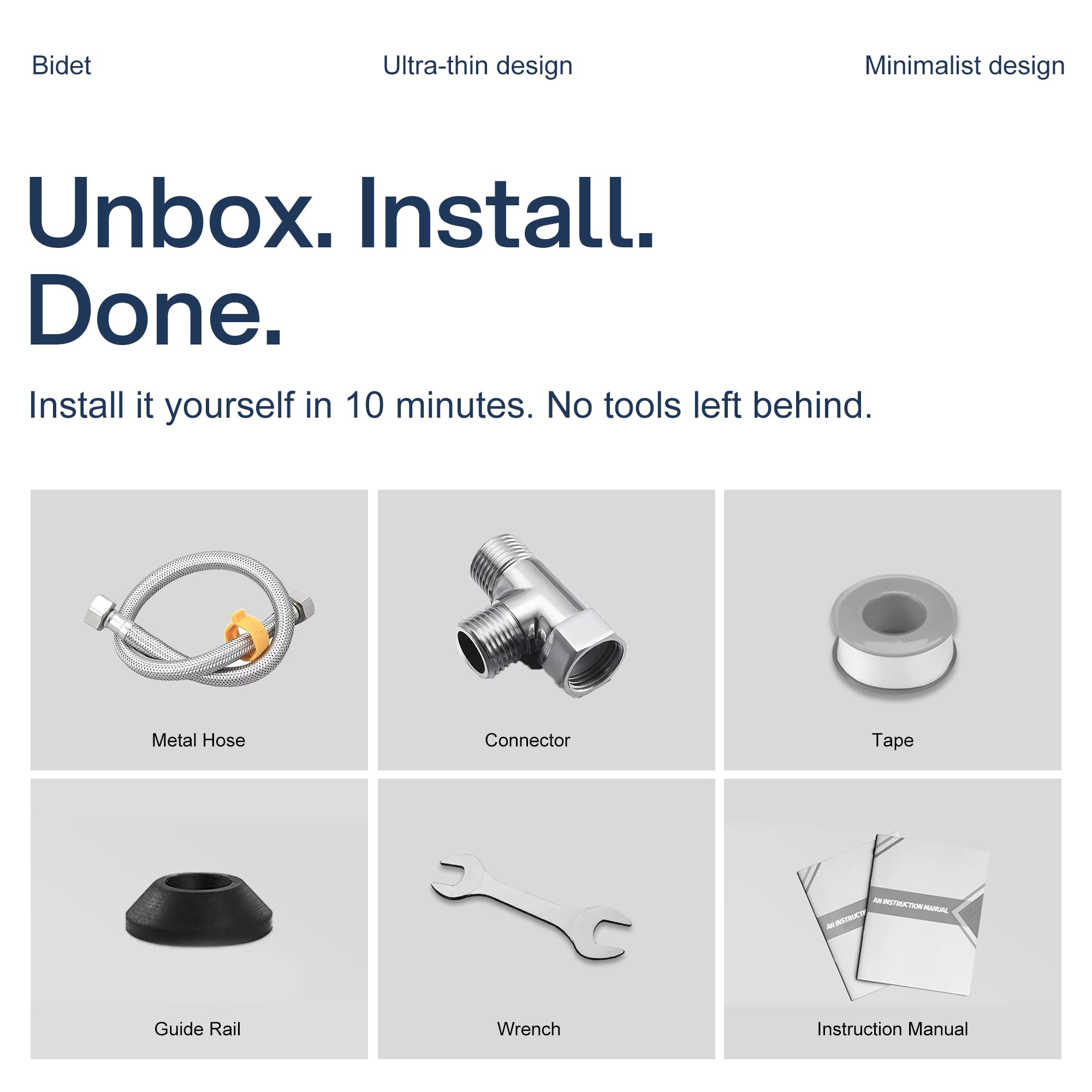 DIHAF easy 10-minute installation with metal T-adapter included.