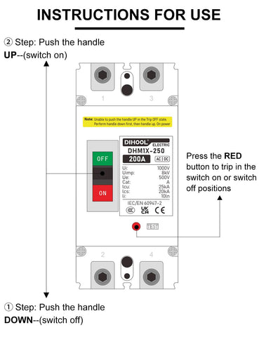DIHOOL DC 200A breaker suitable for DC applications like solar and UPS systems