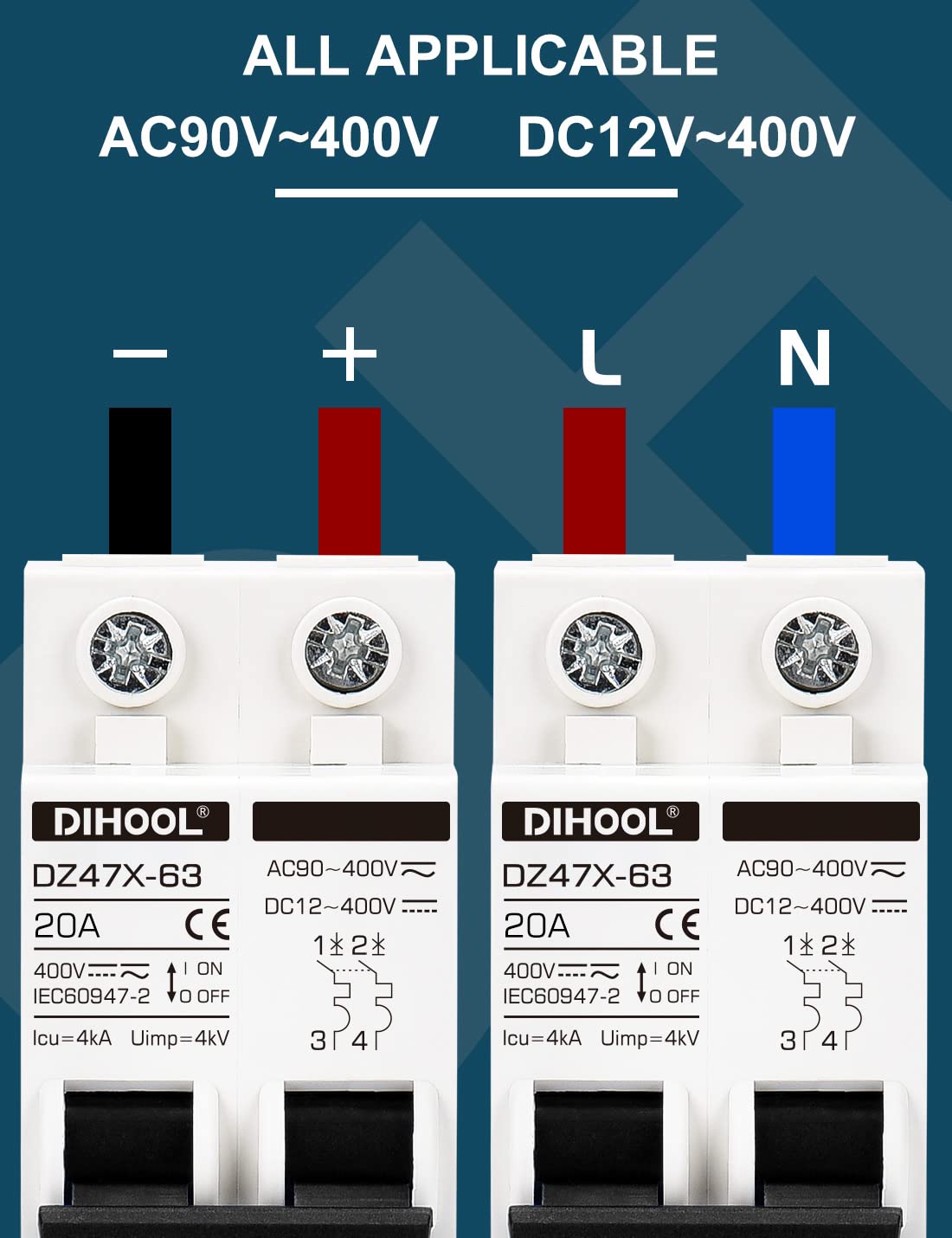 Dihool arc-quenching magnet reduces arcing for safer operation.