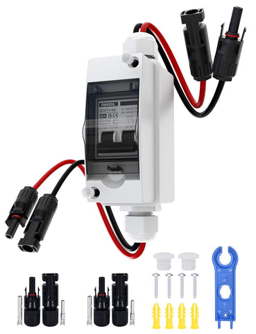 DIHOOL solar panel disconnect switch front view for outdoor PV installations, reliable control.