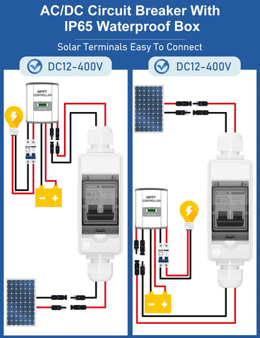 DIHOOL two-pole 30A switch suitable for DC and AC networks.