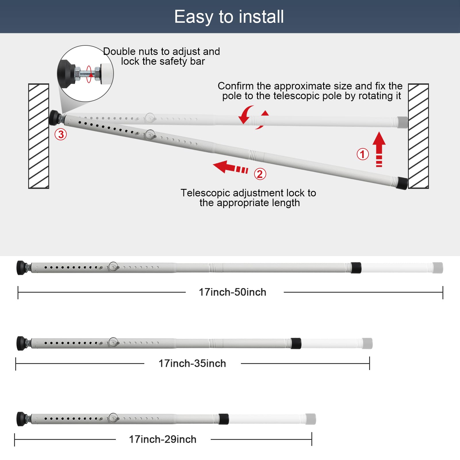 DIIG adjustable range from 17.7 to 50.5 inches for many doors