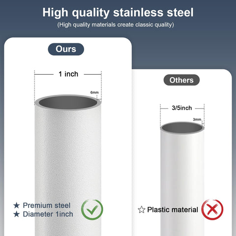 DIIG bar with rubber tips provides non-slip contact and frame protection