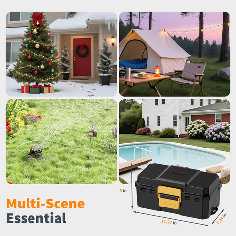 Diivoo holiday light protection box shields lighting cables outdoors