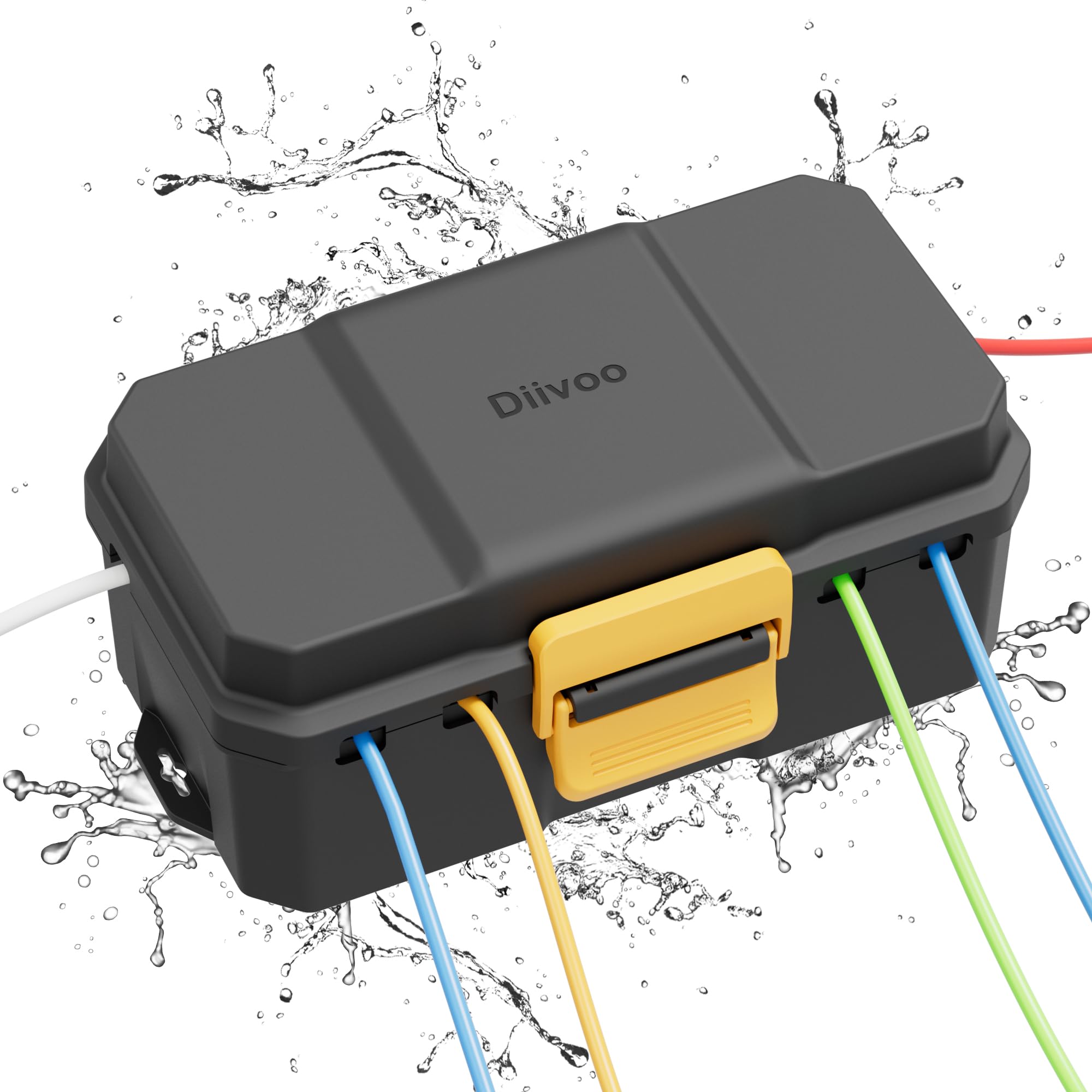 Diivoo waterproof electrical box outdoor view keeps cords dry and protected