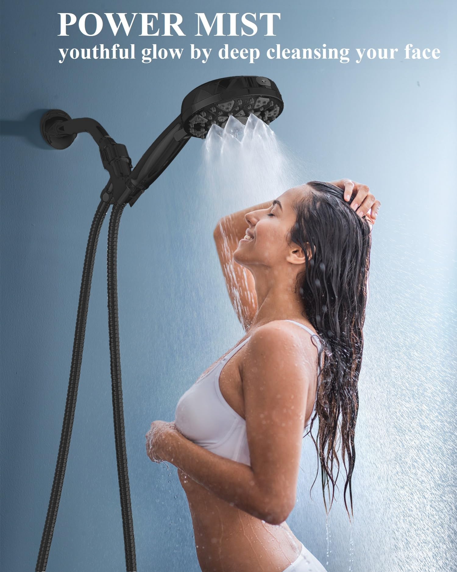 Diiwet handheld shower head delivers high pressure spray for cleansing