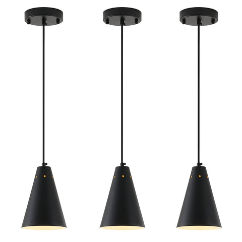 Dijiahua black pendant lights with cone shade for modern kitchens.