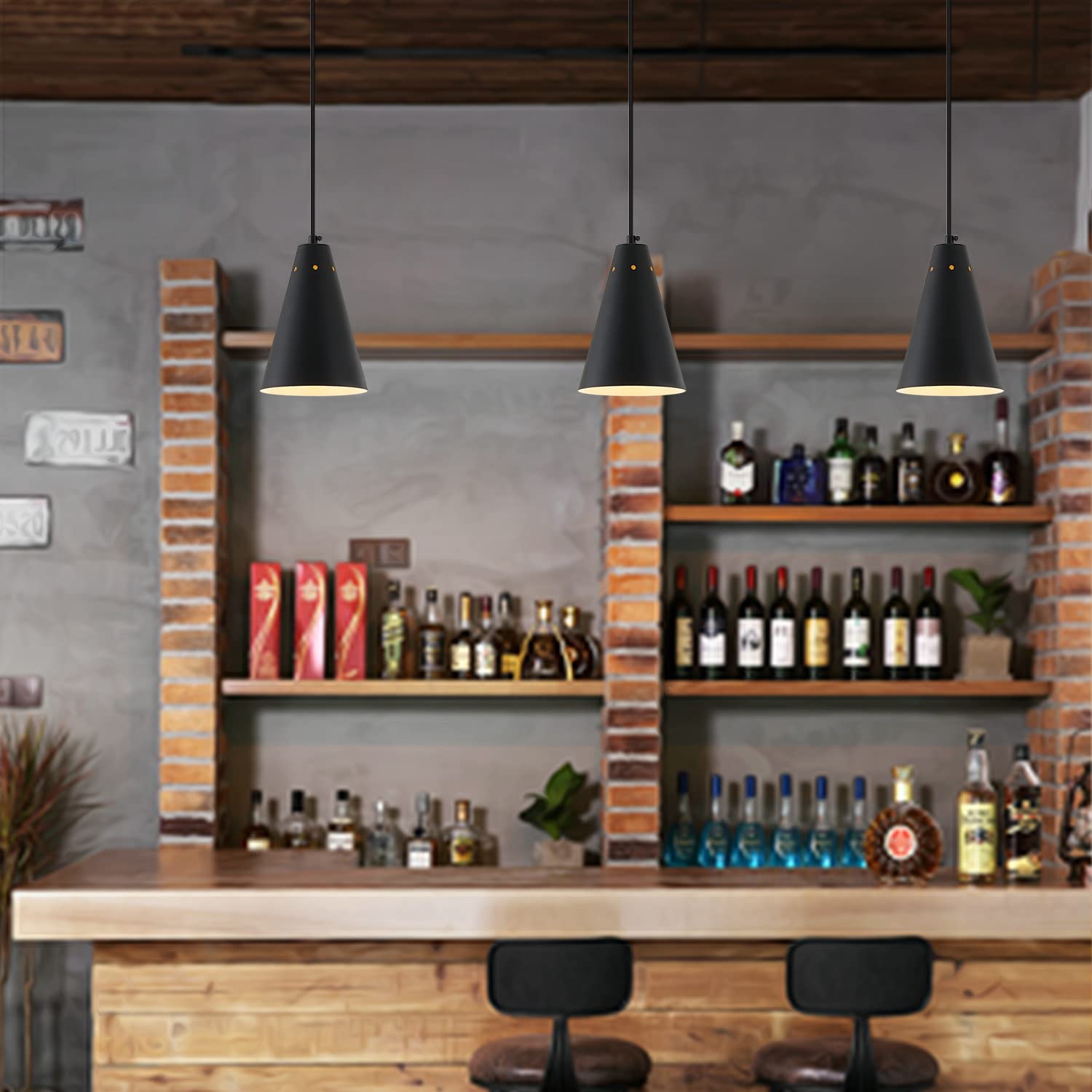 Dijiahua cone metal shade detail creates subtle light leakage for ambiance.