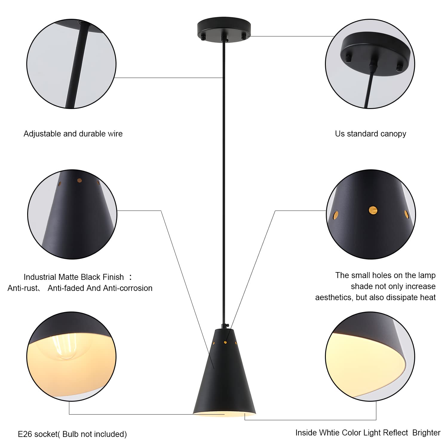 Dijiahua die-cast metal construction ensures sturdy, long-lasting fixtures.
