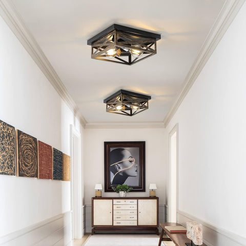 DIKAIDA 2-pack industrial ceiling light in farmhouse style for kitchens.