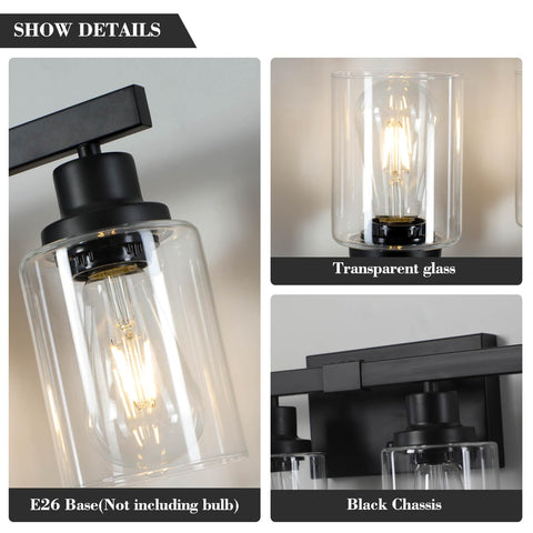 DIKAIDA 6-light black vanity light side view shows clean lines and versatility.