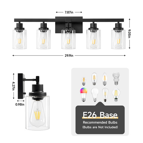 DIKAIDA clear glass shades showcase bulbs while protecting them for longer life