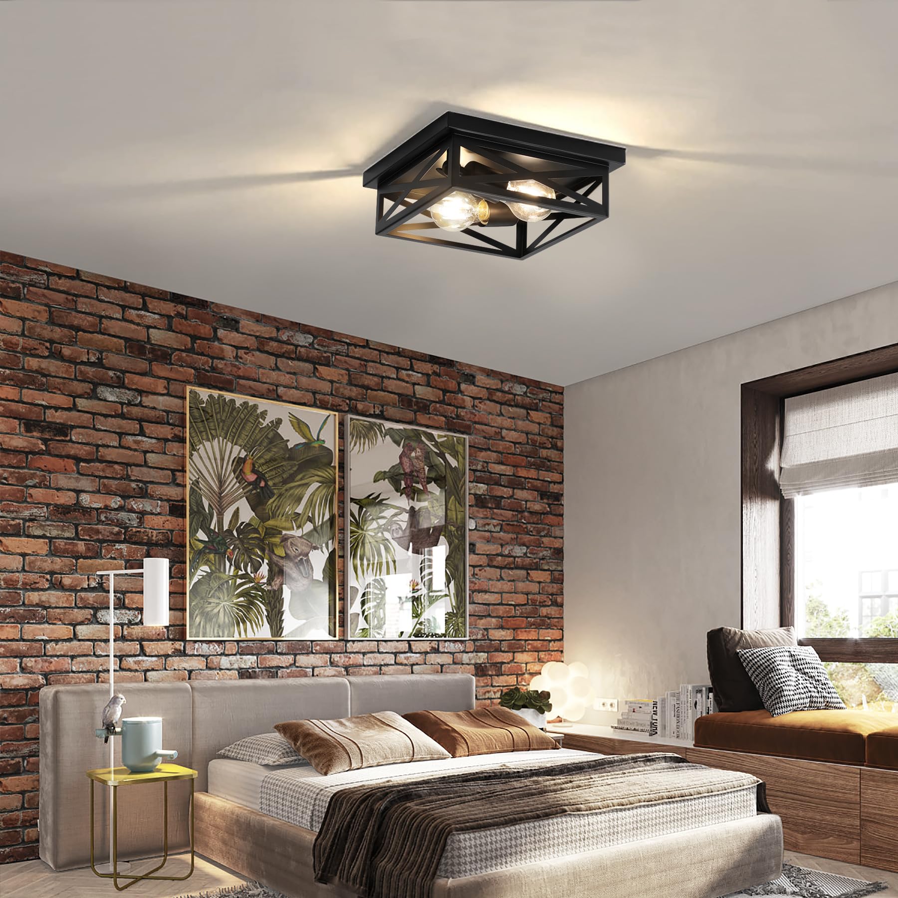 DIKAIDA compact 9.8-inch flush mount fits smaller ceilings.