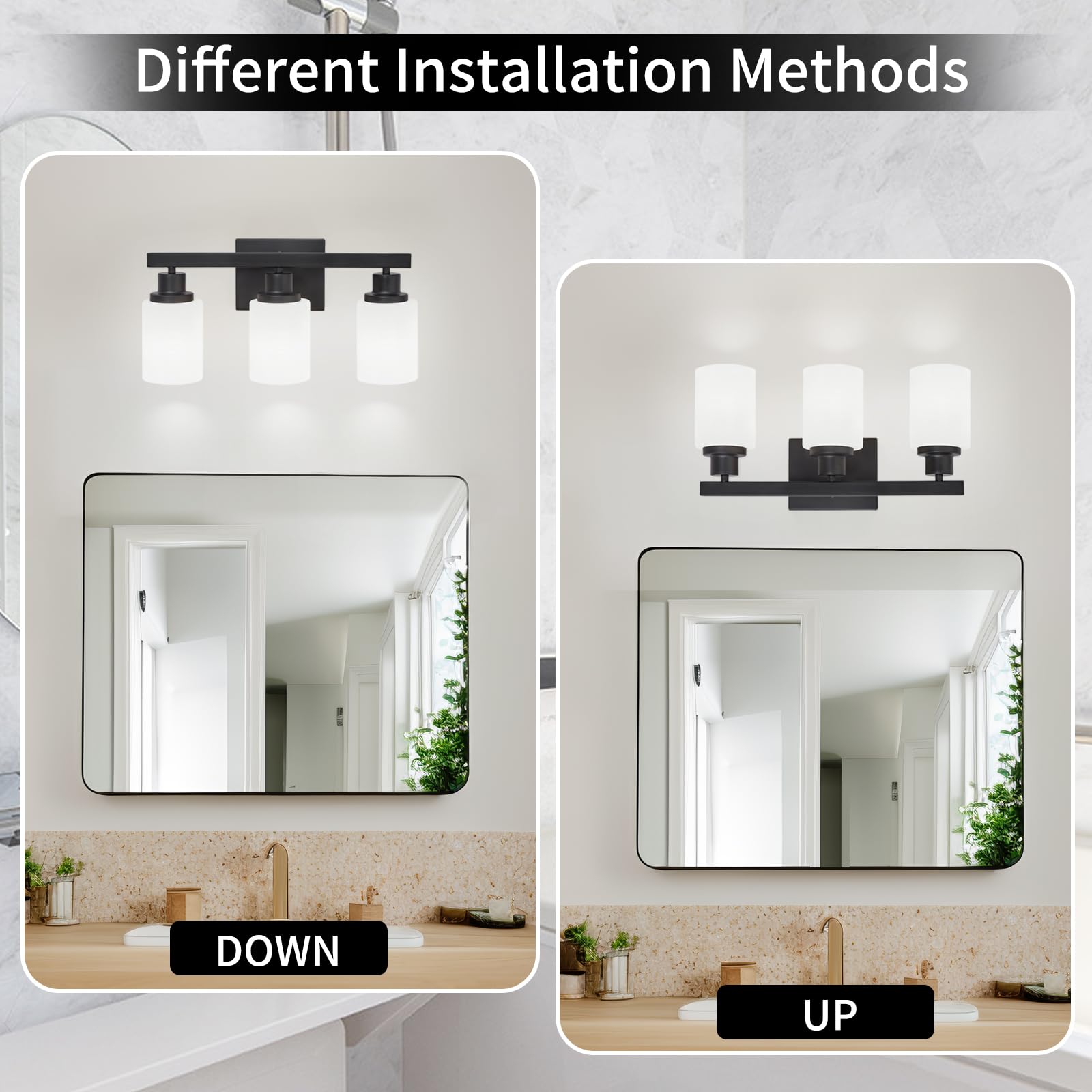 DIKAIDA dimmable bathroom light enables tailored brightness with compatible dimmers.