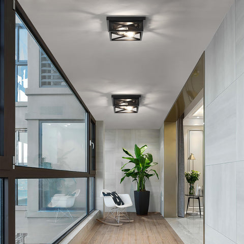 DIKAIDA open metal cage design highlights exposed bulbs with industrial charm.