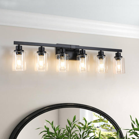 DIKAIDA black glass shades closeup reveals clear illumination and shade protection.