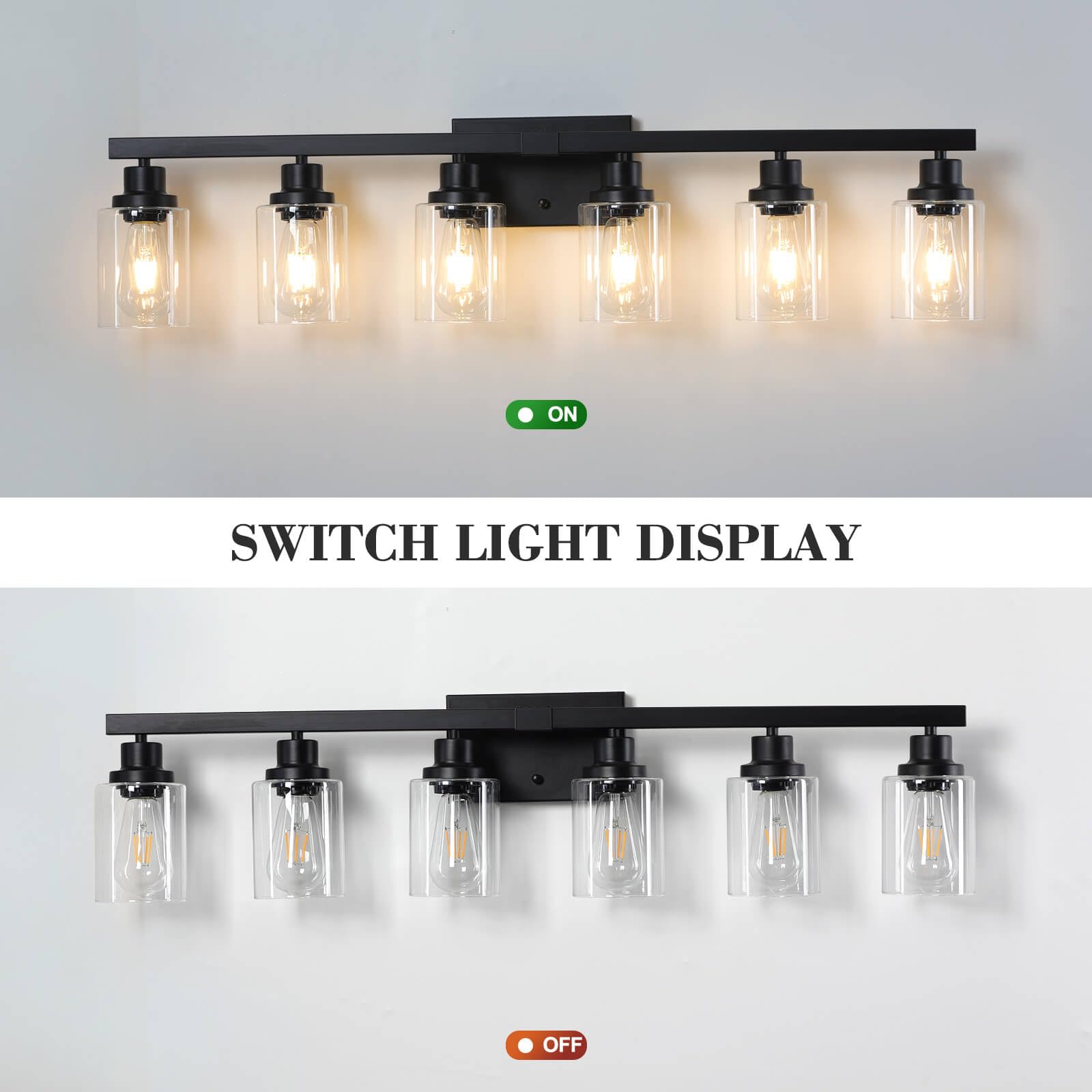 DIKAIDA vanity light E26 base compatibility supports LED, incandescent, CFL bulbs.