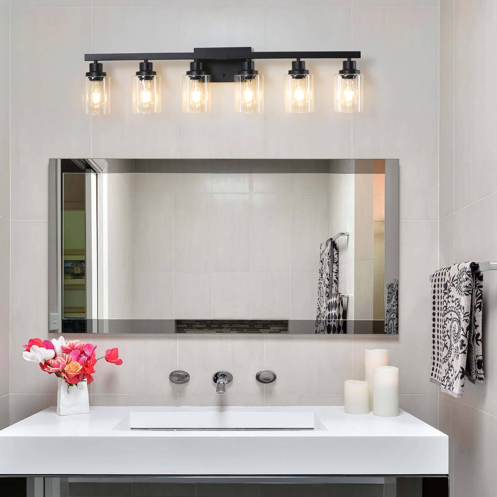 DIKAIDA vanity light room-contrast adds modern aesthetic to any entry or bath.
