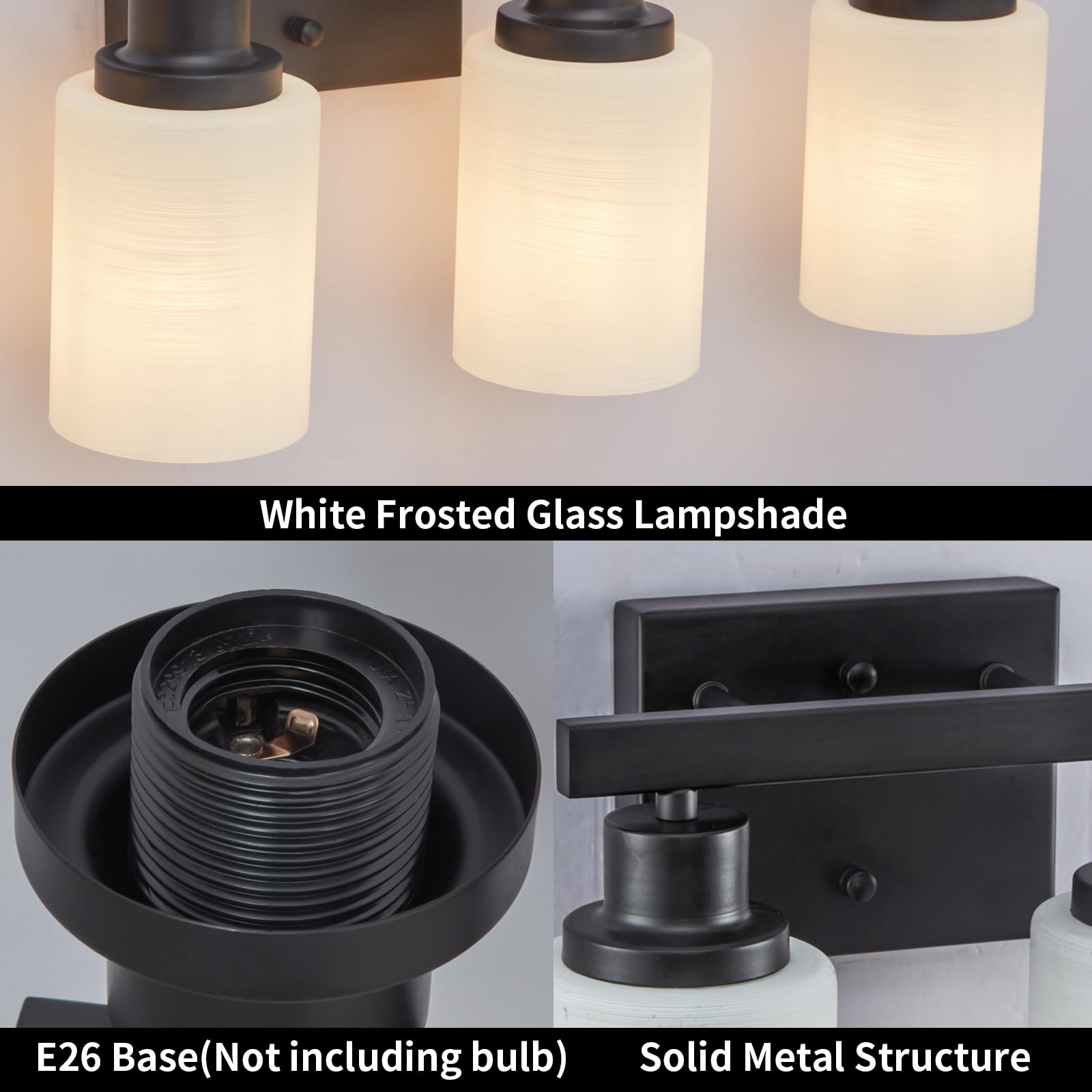 DIKAIDA wall-mounted bathroom light installation for easy hardwired setup.