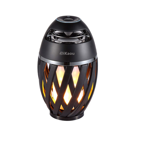 DiKaou LED flame outdoor table lamp closeup for cozy outdoor evenings