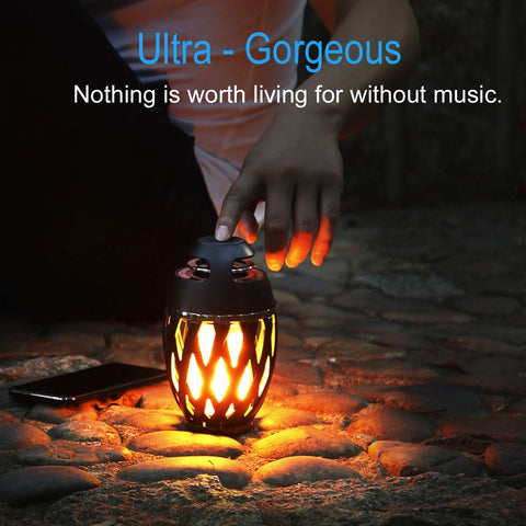 DiKaou flame lamp with built-in 5W Bluetooth speaker for outdoor music