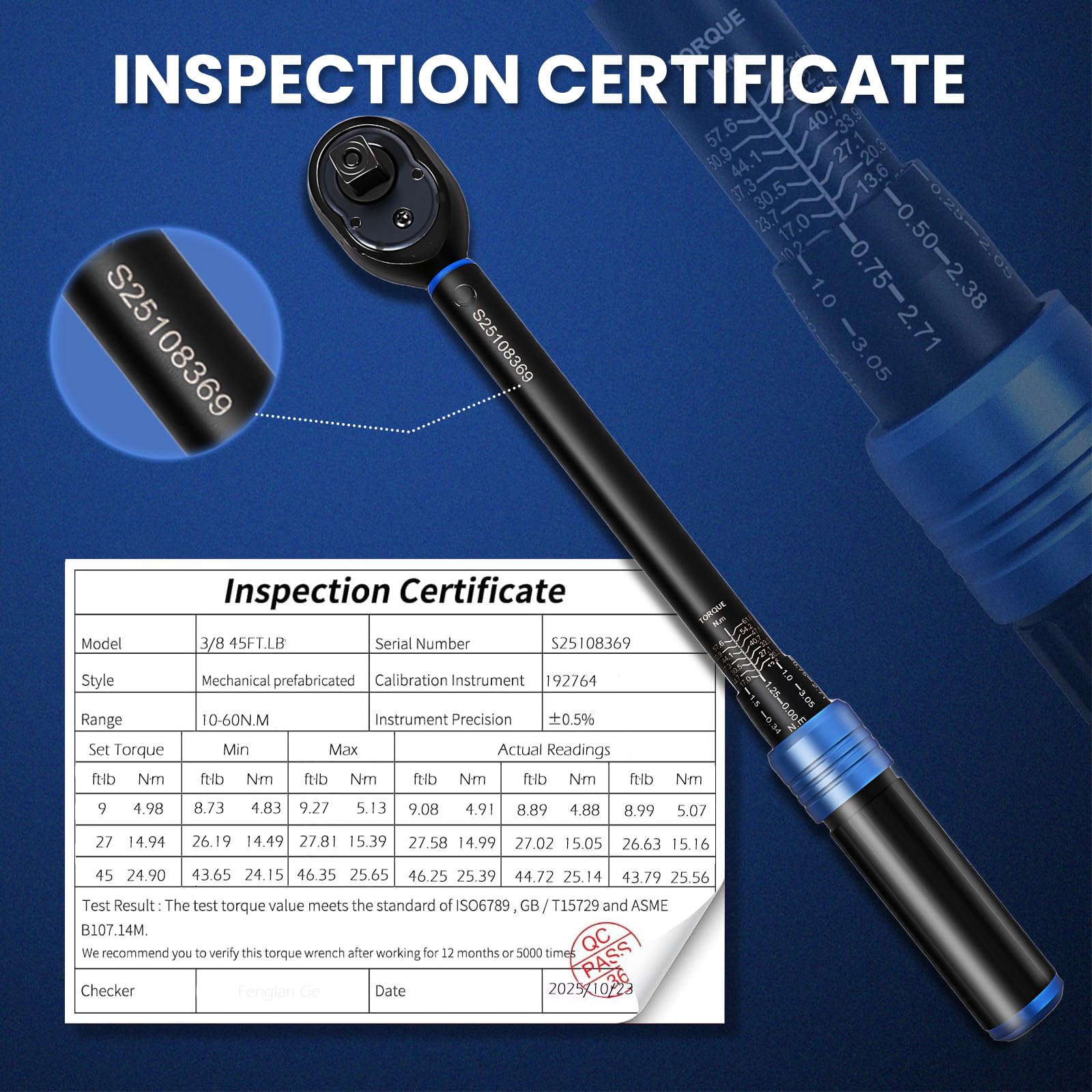 DikTalk dual scale torque wrench showing Nm and ft-lb for fast setup.