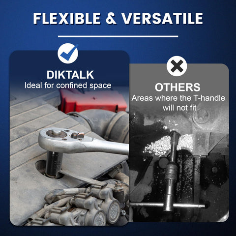 DikTalk tap socket set contents displayed with eight sockets and holder