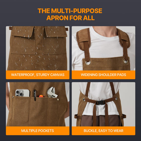 DILLMAN Woodworking Apron resists water and dirt to keep gear clean.