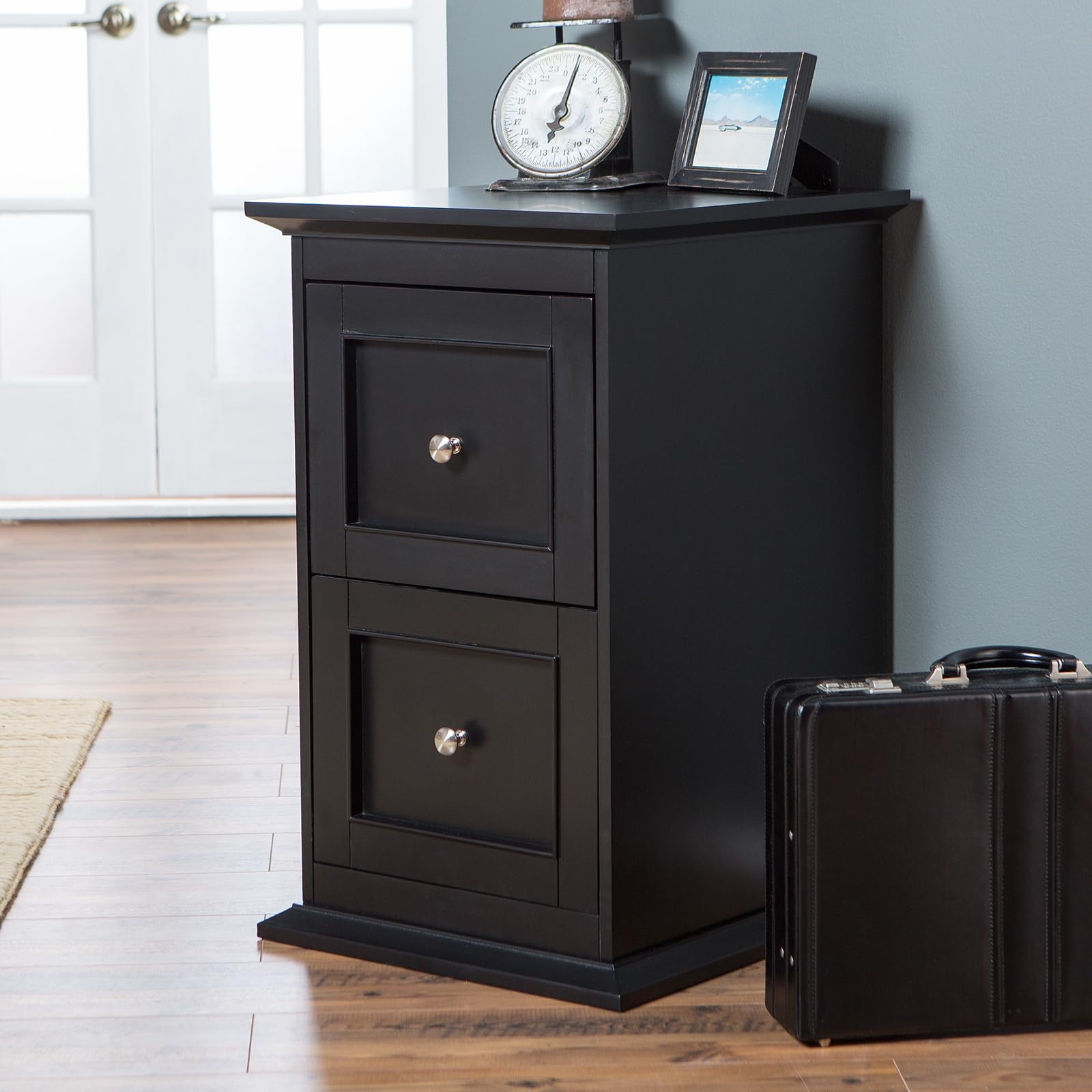 Dimcol shelving and wall accent with matte black finish.