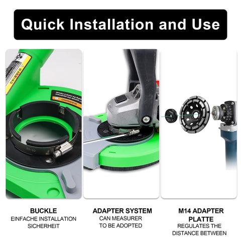 Diment Power front cover compatibility shows broad fit for 4.5 to 5 inch grinders.