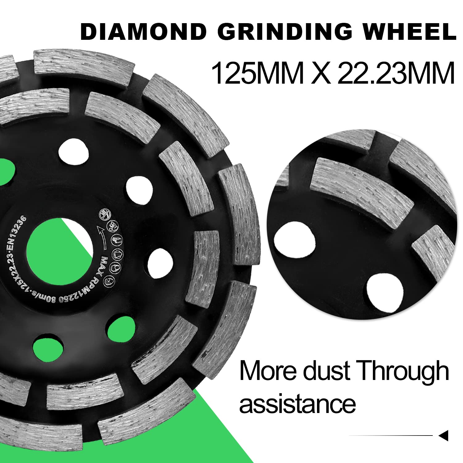 Diment Power ring brush edge detail seals uneven surfaces for cleaner grinding.