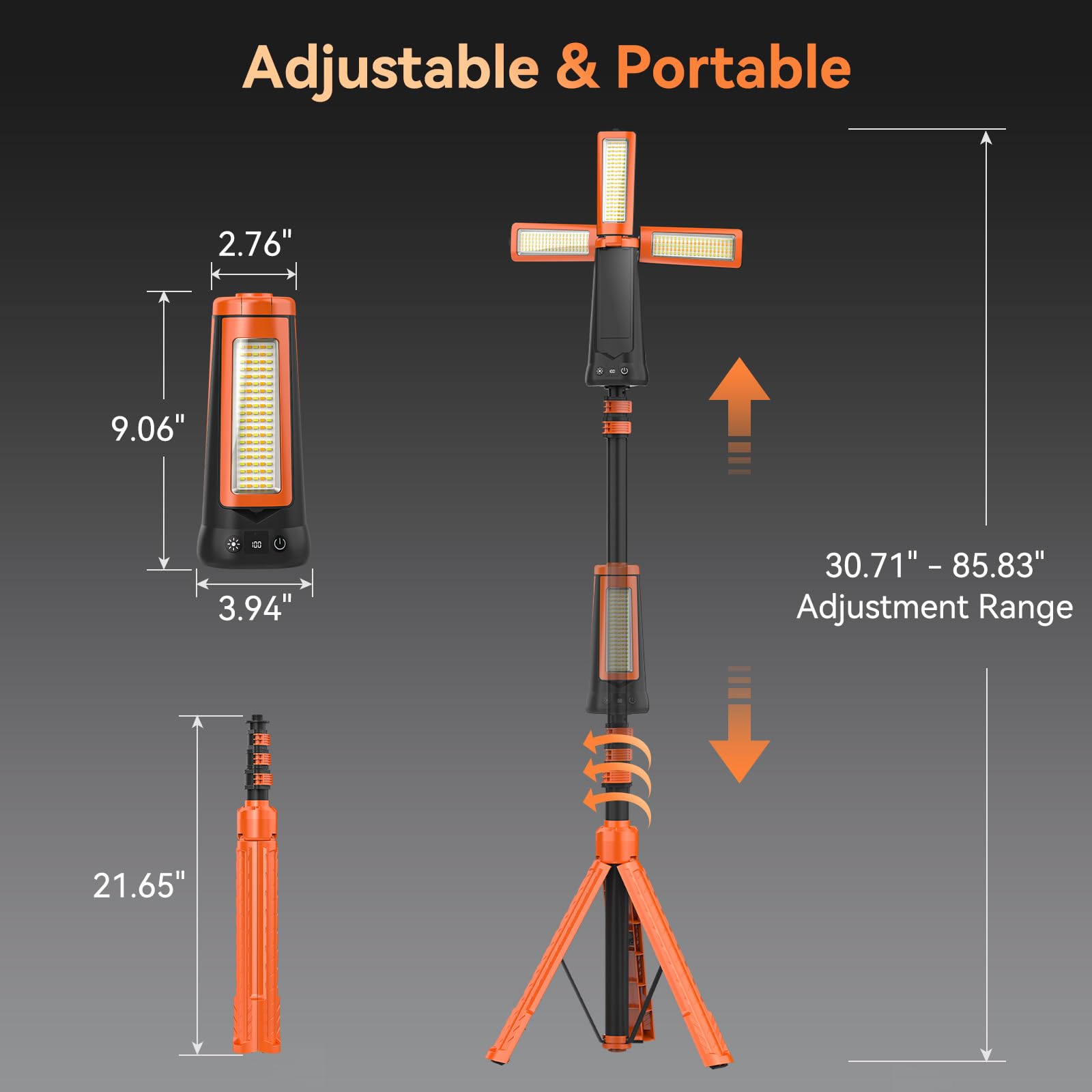 Dimgogo portable light for camping, workshops, and power outages.