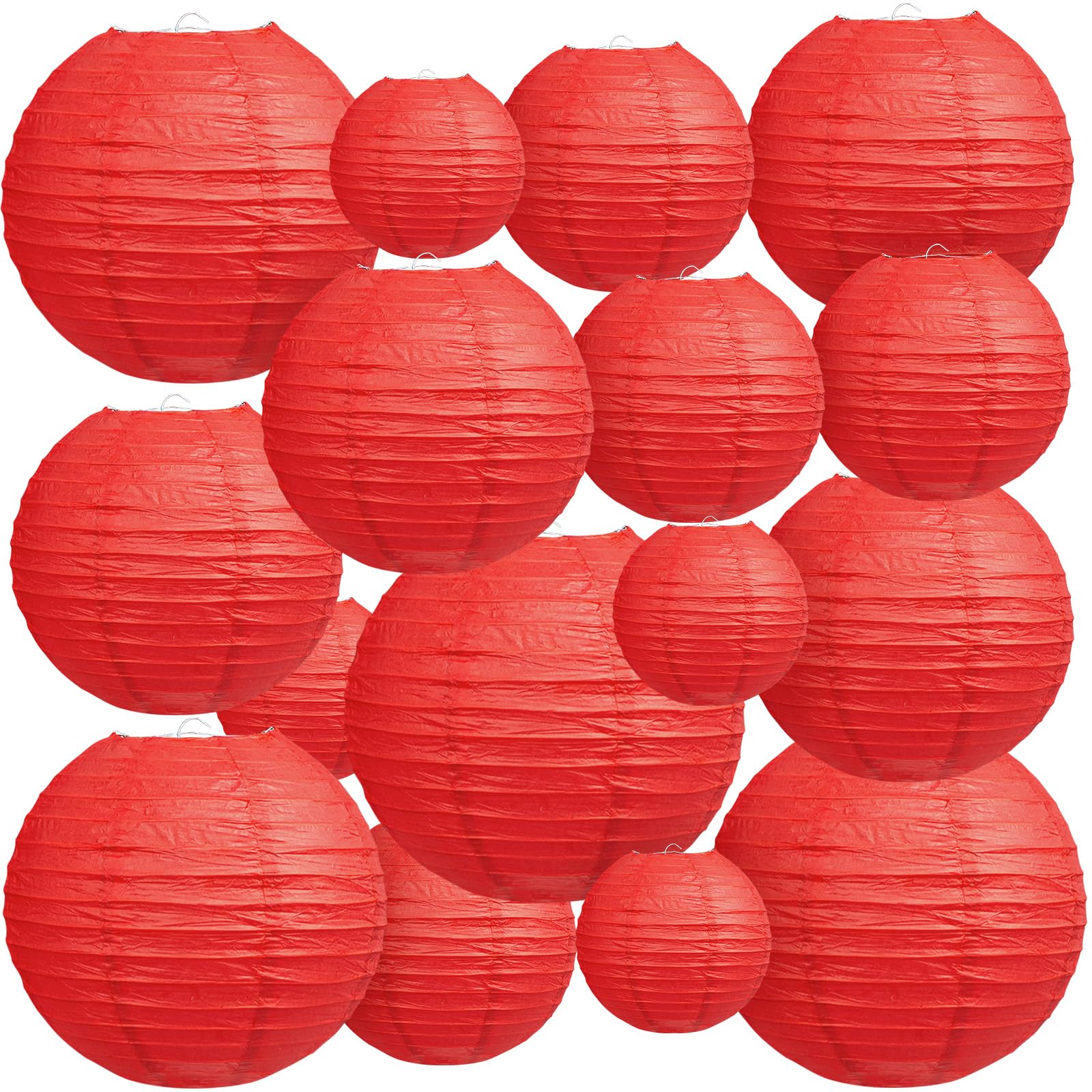 Dimhut 12-inch red paper lanterns create a bold focal decor for celebrations.